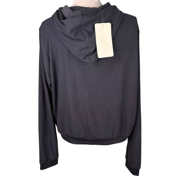 Fabletics Donna Lounge Hoodie Waffle XXL 14/16 Pewter Gray New - Picture 2 of 13